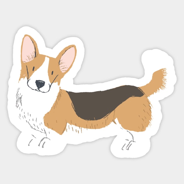 Corgi Illuatration Sticker by JunkyDotCom